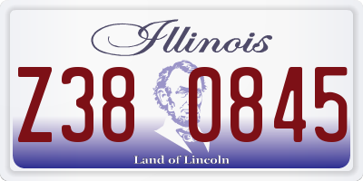 IL license plate Z380845