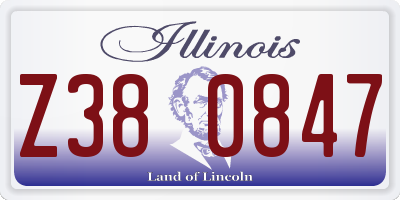 IL license plate Z380847