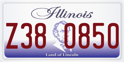 IL license plate Z380850