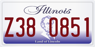 IL license plate Z380851