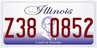 IL license plate Z380852