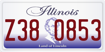 IL license plate Z380853