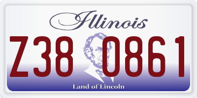 IL license plate Z380861