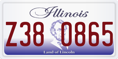IL license plate Z380865