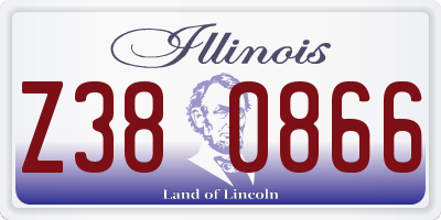 IL license plate Z380866