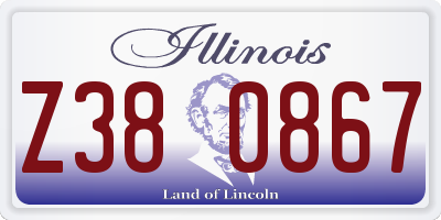 IL license plate Z380867