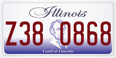 IL license plate Z380868