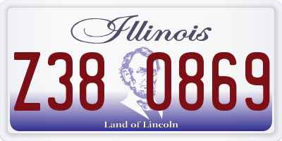 IL license plate Z380869