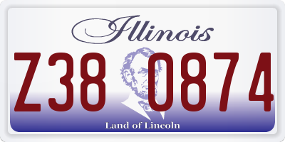 IL license plate Z380874