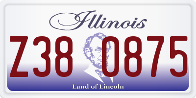 IL license plate Z380875