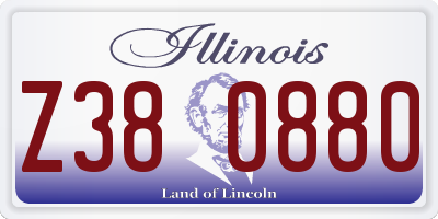 IL license plate Z380880