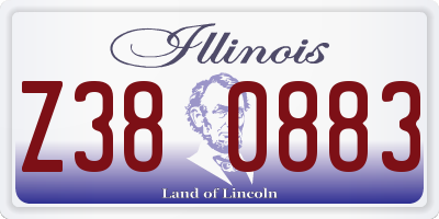 IL license plate Z380883