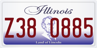 IL license plate Z380885