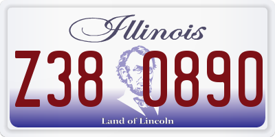 IL license plate Z380890