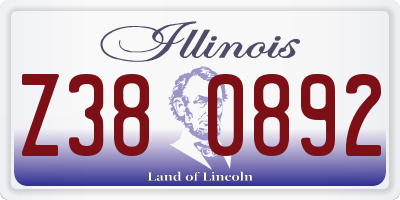 IL license plate Z380892