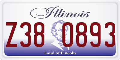 IL license plate Z380893