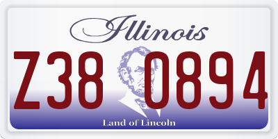 IL license plate Z380894