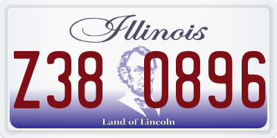 IL license plate Z380896
