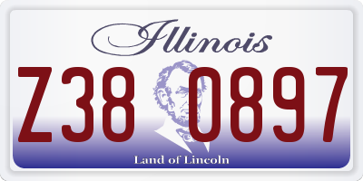 IL license plate Z380897
