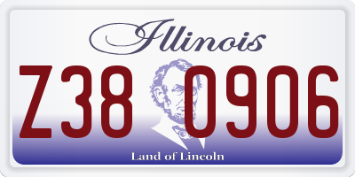 IL license plate Z380906