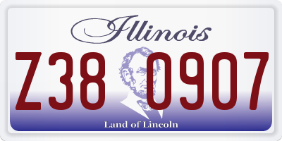 IL license plate Z380907