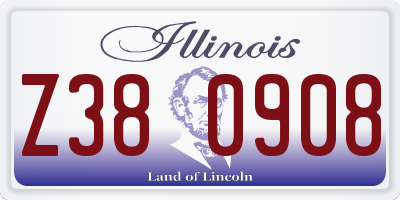IL license plate Z380908