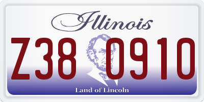 IL license plate Z380910