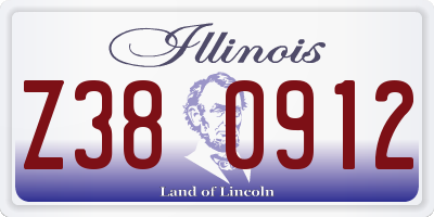 IL license plate Z380912