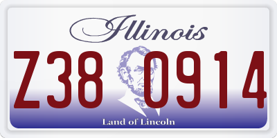 IL license plate Z380914