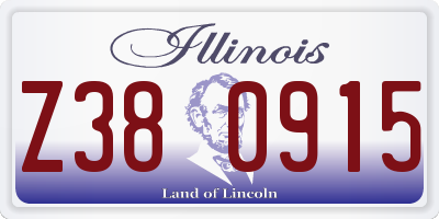 IL license plate Z380915