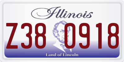 IL license plate Z380918