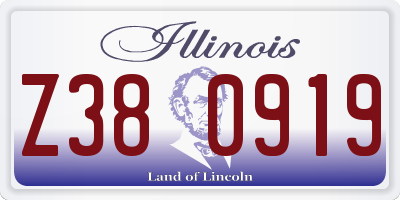 IL license plate Z380919