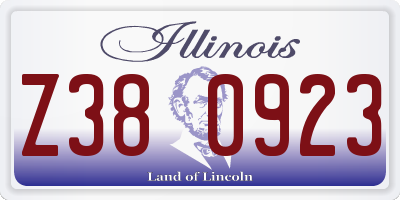 IL license plate Z380923