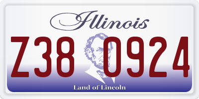 IL license plate Z380924