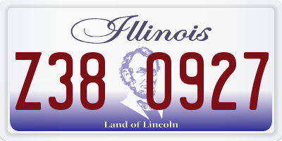 IL license plate Z380927