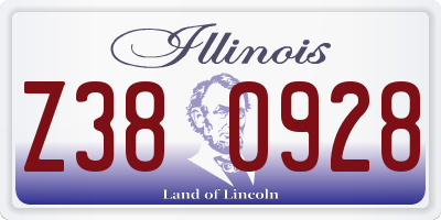 IL license plate Z380928