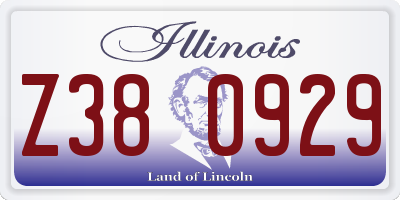 IL license plate Z380929