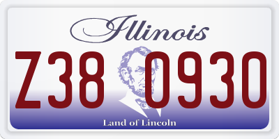 IL license plate Z380930