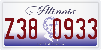 IL license plate Z380933