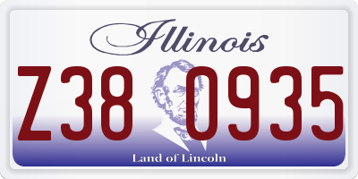 IL license plate Z380935