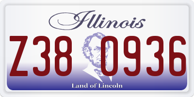 IL license plate Z380936