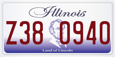IL license plate Z380940