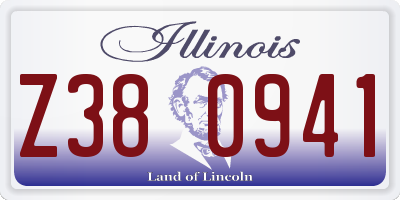 IL license plate Z380941