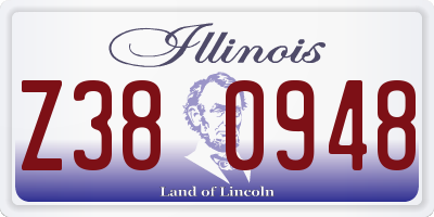 IL license plate Z380948