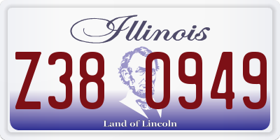 IL license plate Z380949