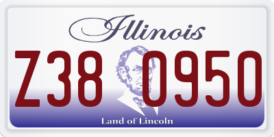 IL license plate Z380950