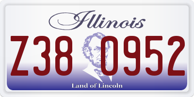 IL license plate Z380952