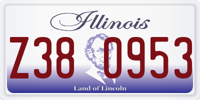 IL license plate Z380953