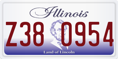 IL license plate Z380954