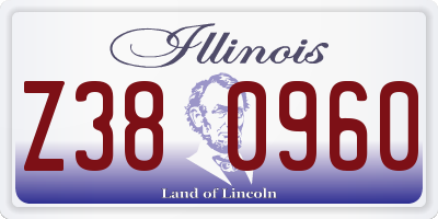 IL license plate Z380960